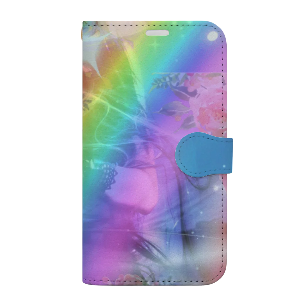 💖宇宙整体♪🌈♪こころからだチャンネル♪💖のuniversalPrincess healing rainbow 手帳型スマホケース