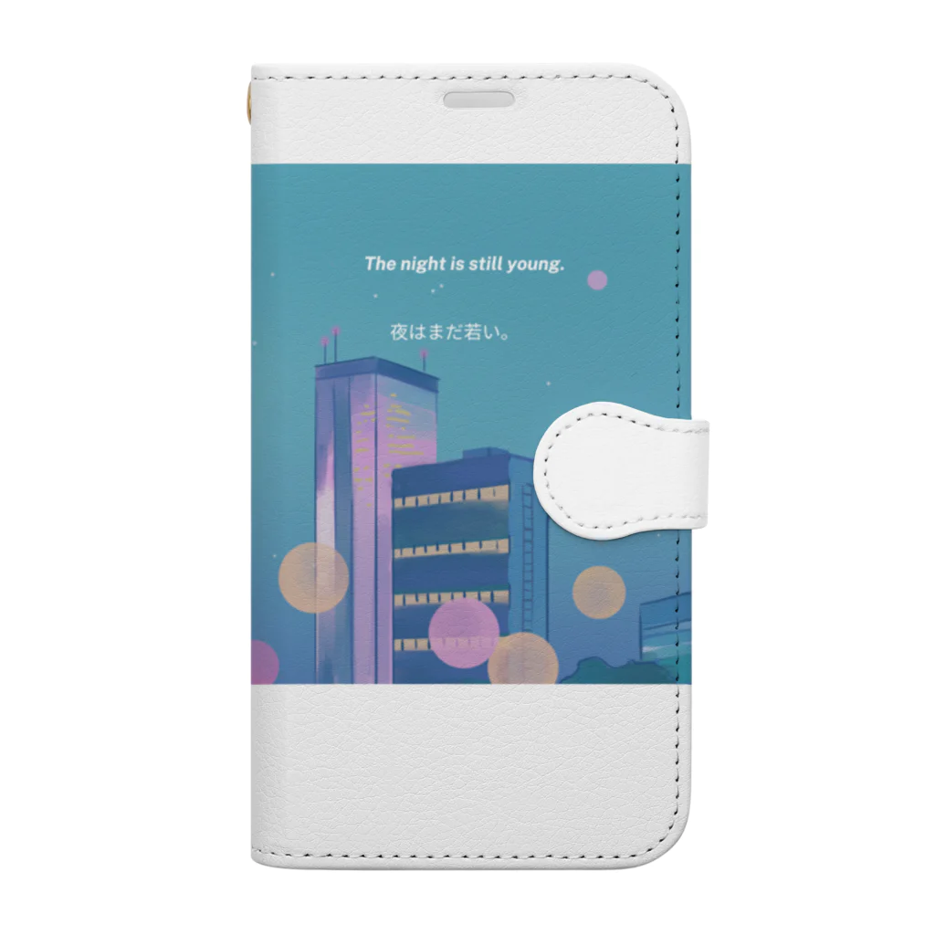 In_my_roomのシティーポップのアルバムジャケット風ビル群 Book-Style Smartphone Case