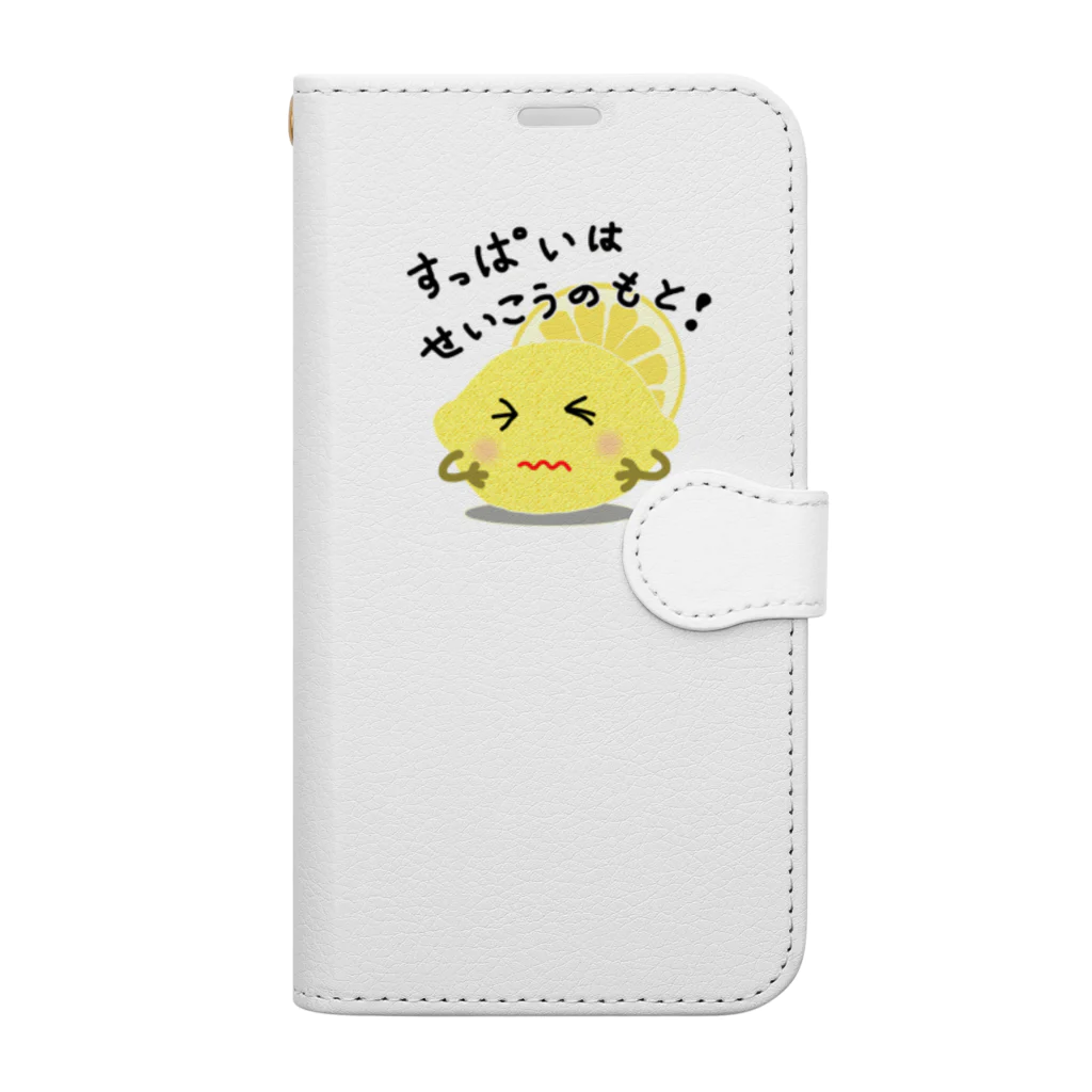 MZグラフィックスのレモン　すっぱいはせいこうのもと　ロゴTシャツ Book-Style Smartphone Case