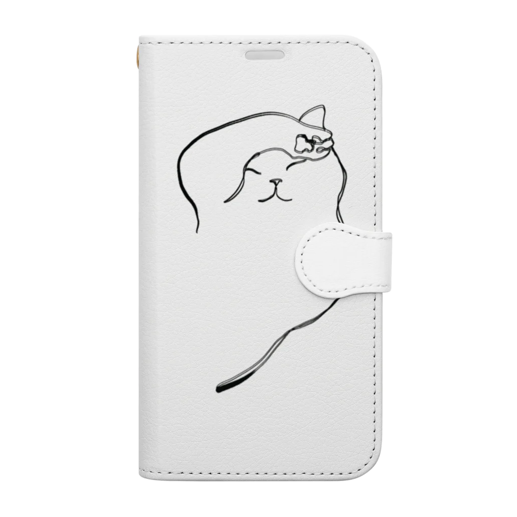 NEKO CHAN FUFUFUの毛づくろい猫ちゃん Book-Style Smartphone Case