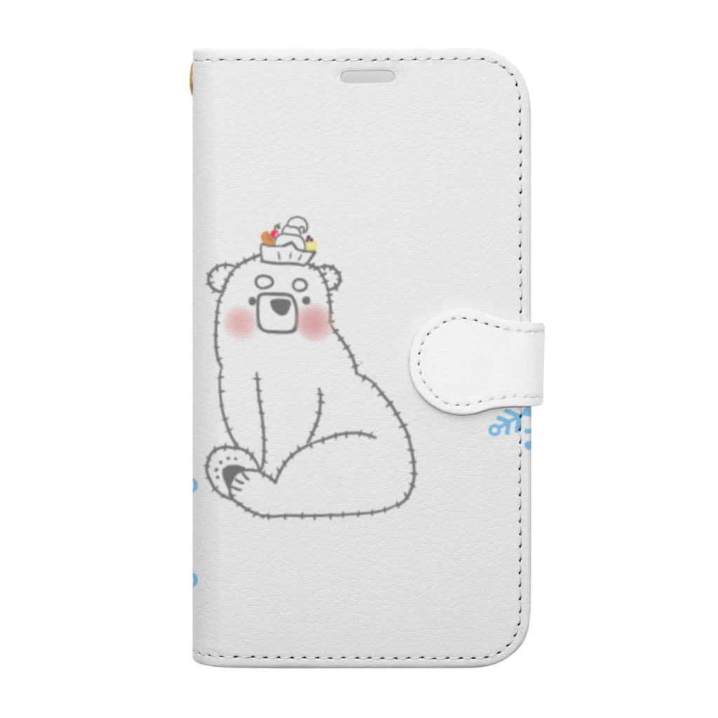 まろアニマルズの白熊王子　スマホ手帳型ケース Book-Style Smartphone Case