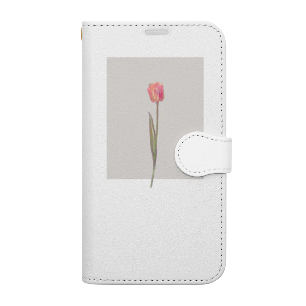 rilybiiの🍑 peach milk tea × peach tulip . Book-Style Smartphone Case