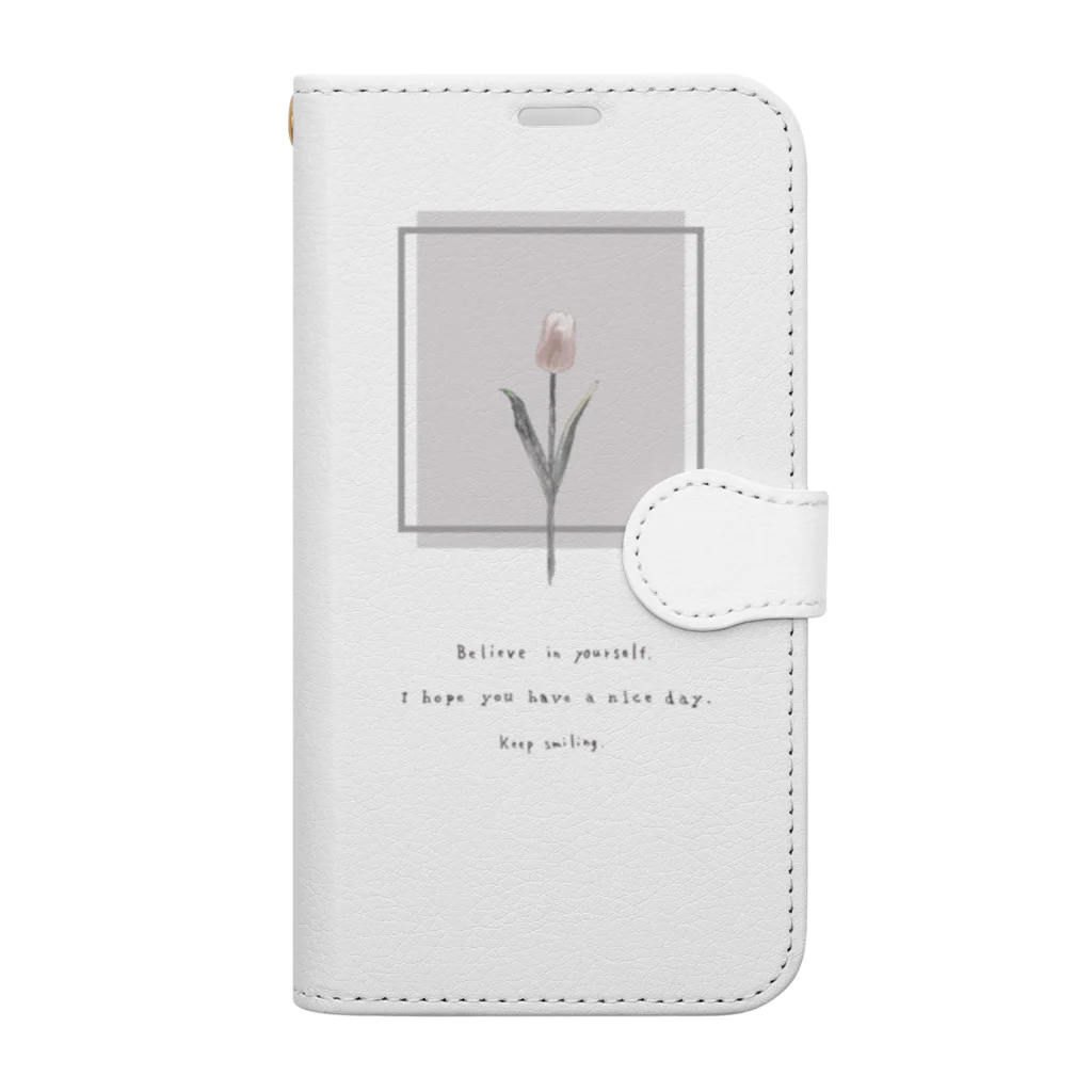 rilybiiのMix Berry Milk Tea , Cherry Blossoms TULIP . Book-Style Smartphone Case