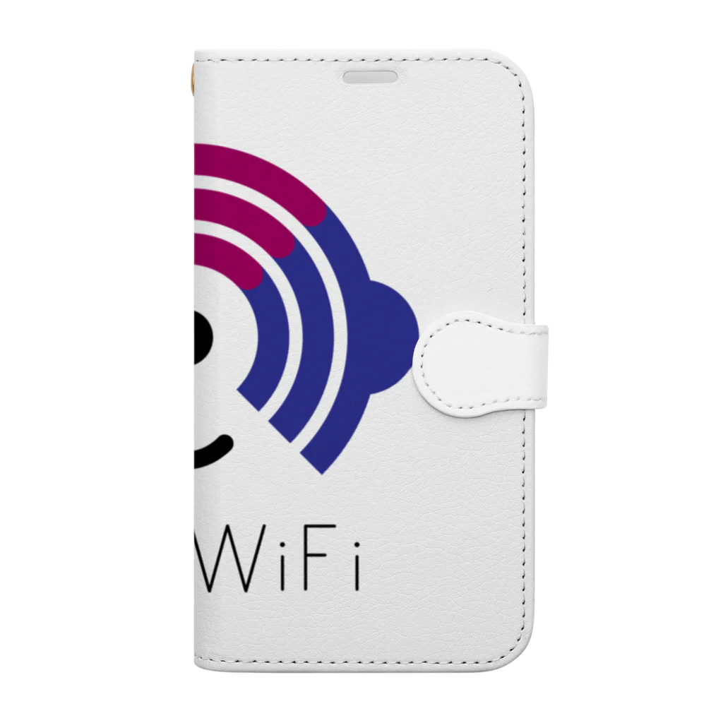 Free-WiFiのFree WiFi ロゴ グッズ（薄地） 手帳型スマホケース