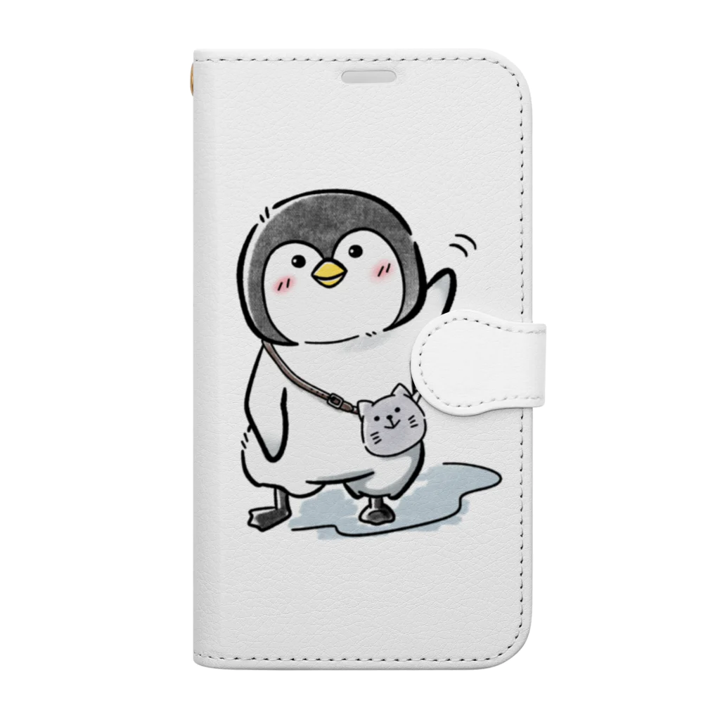 ぽとすたんぷの#ネコになりたいペンギン 手帳型スマホケース