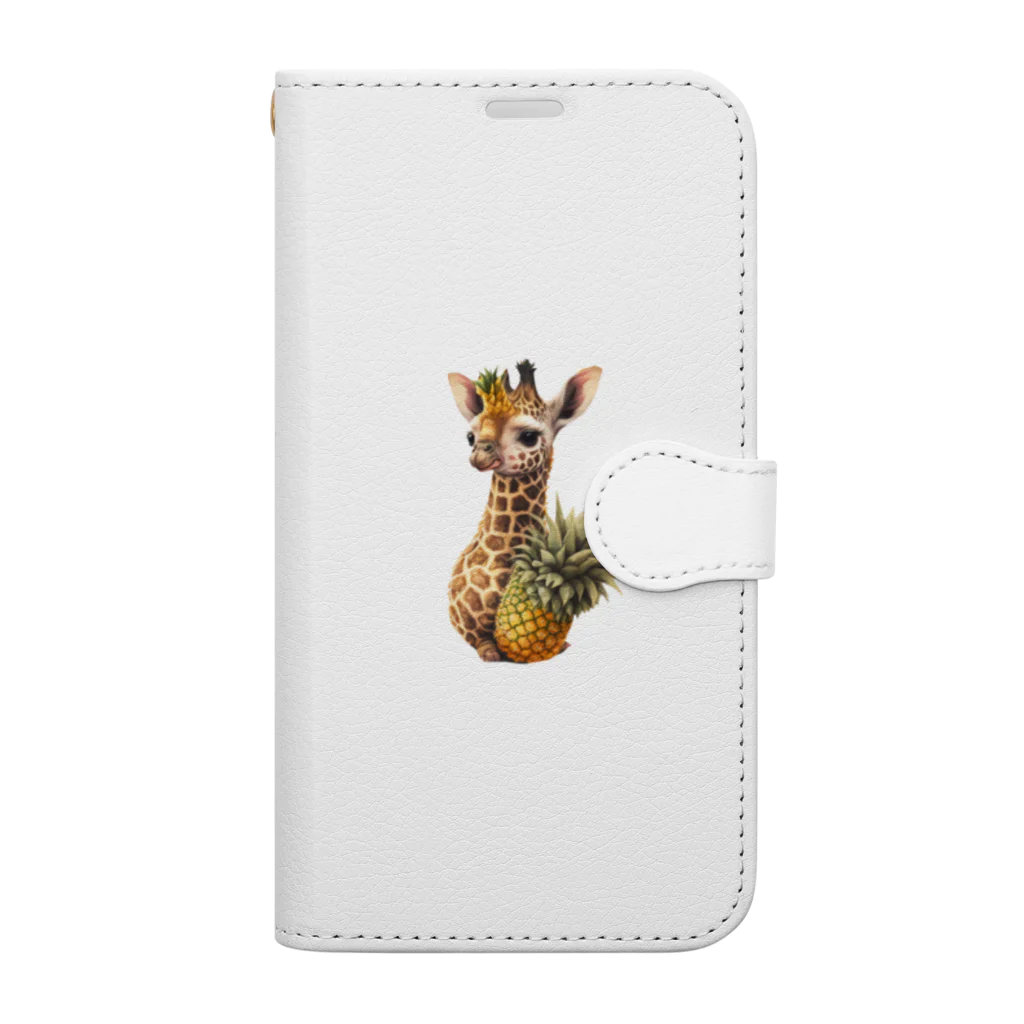 Foodie-animalsのきりんパイナップル Book-Style Smartphone Case