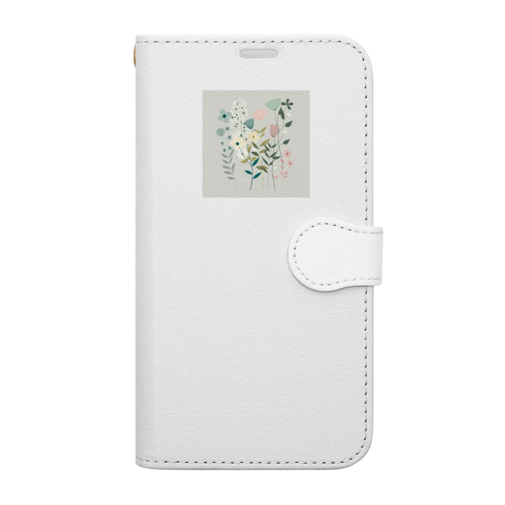 SuRa/AIイラストのPastelFlower 手帳型スマホケース