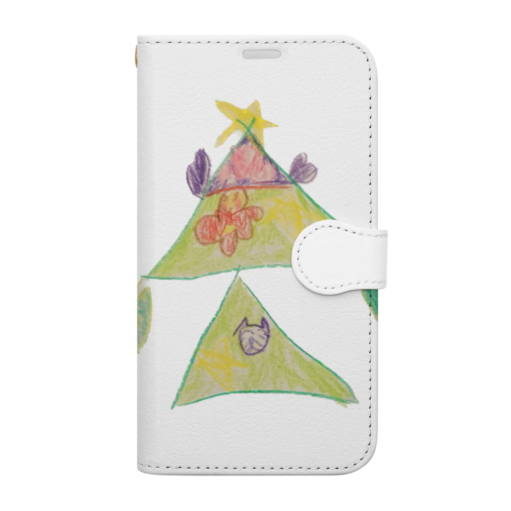 KidsArtの【子どもの絵】クリスマスツリー Book-Style Smartphone Case