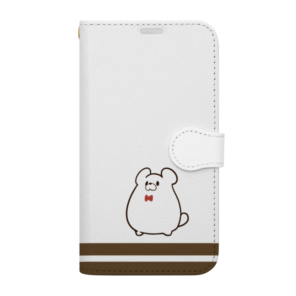 クマーショップのリボンクマー 手帳型スマホケース