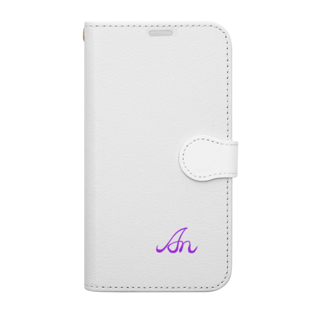 アンの紫色のロゴ Book-Style Smartphone Case