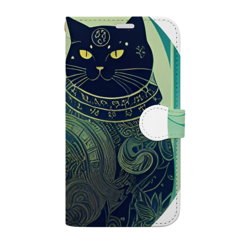 猫子猫のジト目な猫 Book-Style Smartphone Case