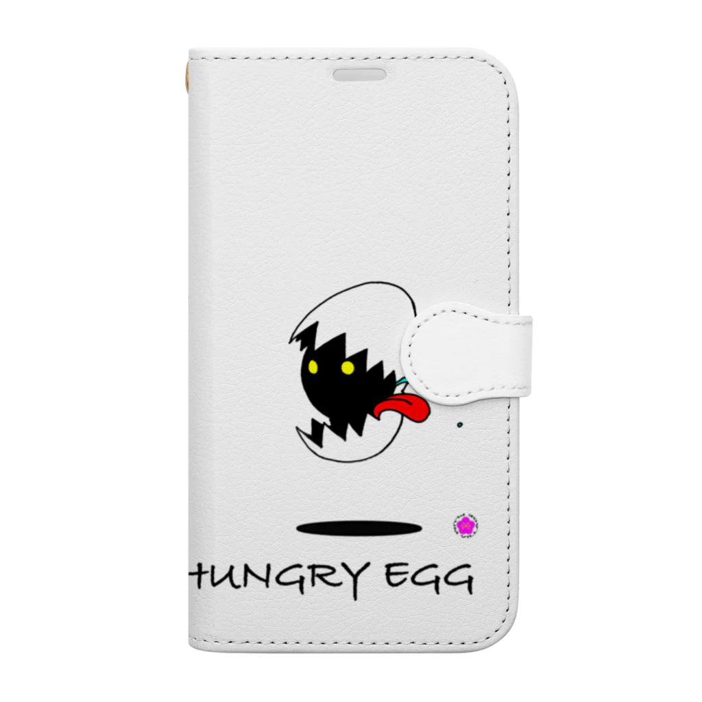 PLUM  VILLAGEの『Hungry egg』シリーズ・「逃げろ‼︎」 手帳型スマホケース