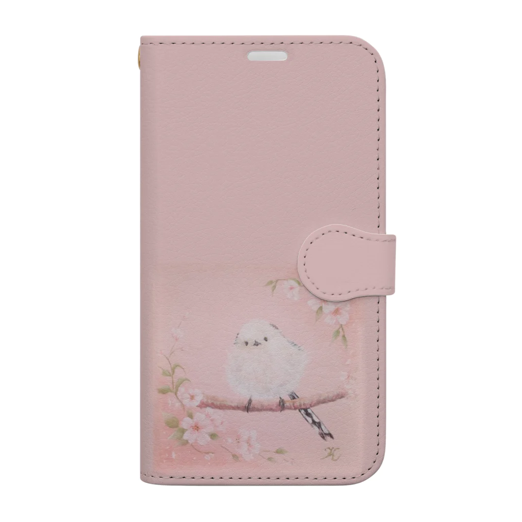 crystal-koaraのふわふわシマエナガ♥【Sakura】 Book-Style Smartphone Case