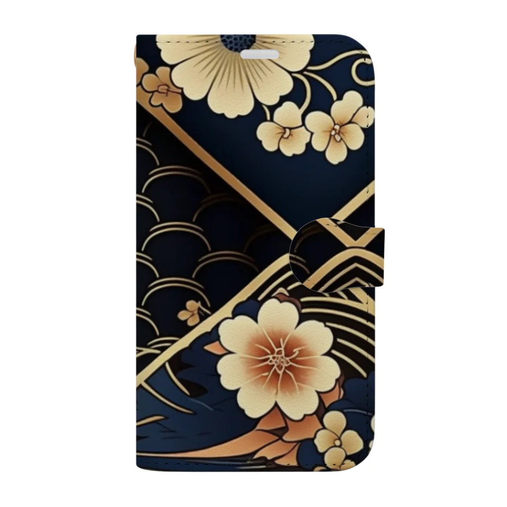 和柄屋 - WAGARAYAのWAGARAYA - BLACK Book-Style Smartphone Case