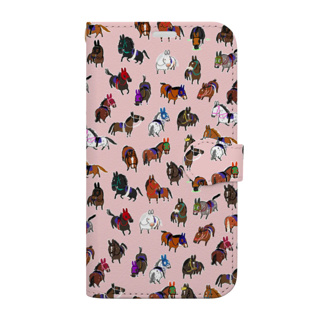 POPPY＿moooo  チャリティーショップの2022 春　競走馬柄 Book-Style Smartphone Case