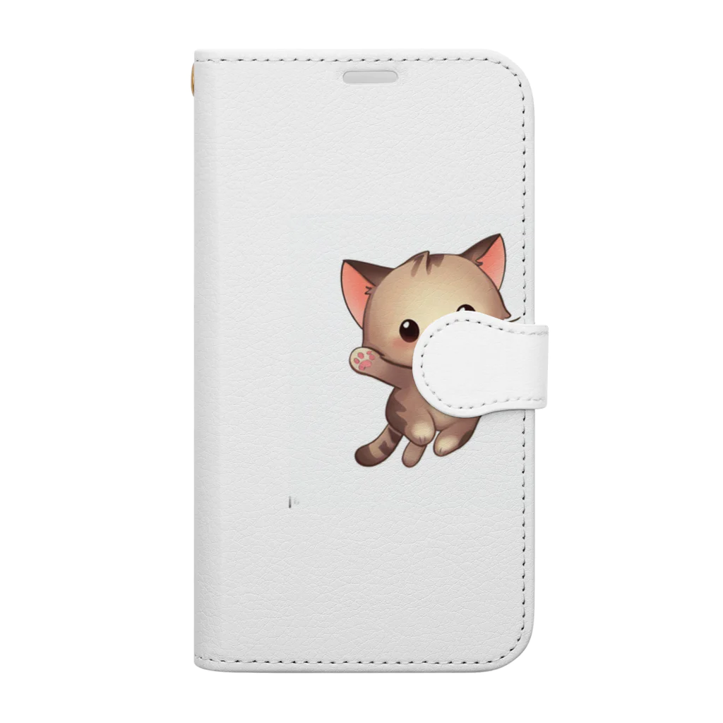 猫だらけ！のイラスト猫ちゃん 手帳型スマホケース