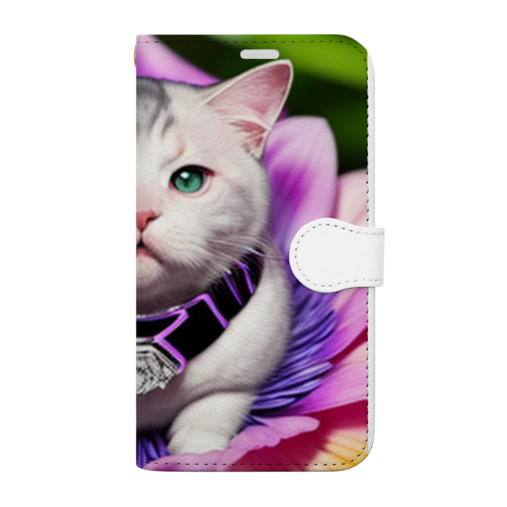 spaceinudogのflowernekocat15 Book-Style Smartphone Case