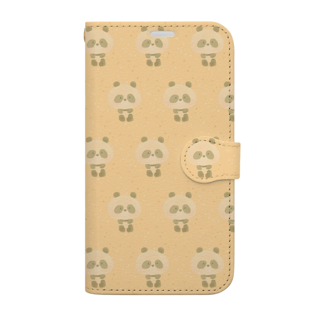 Chiakidsの水彩ゆるぱんだ オレンジパターン Book-Style Smartphone Case