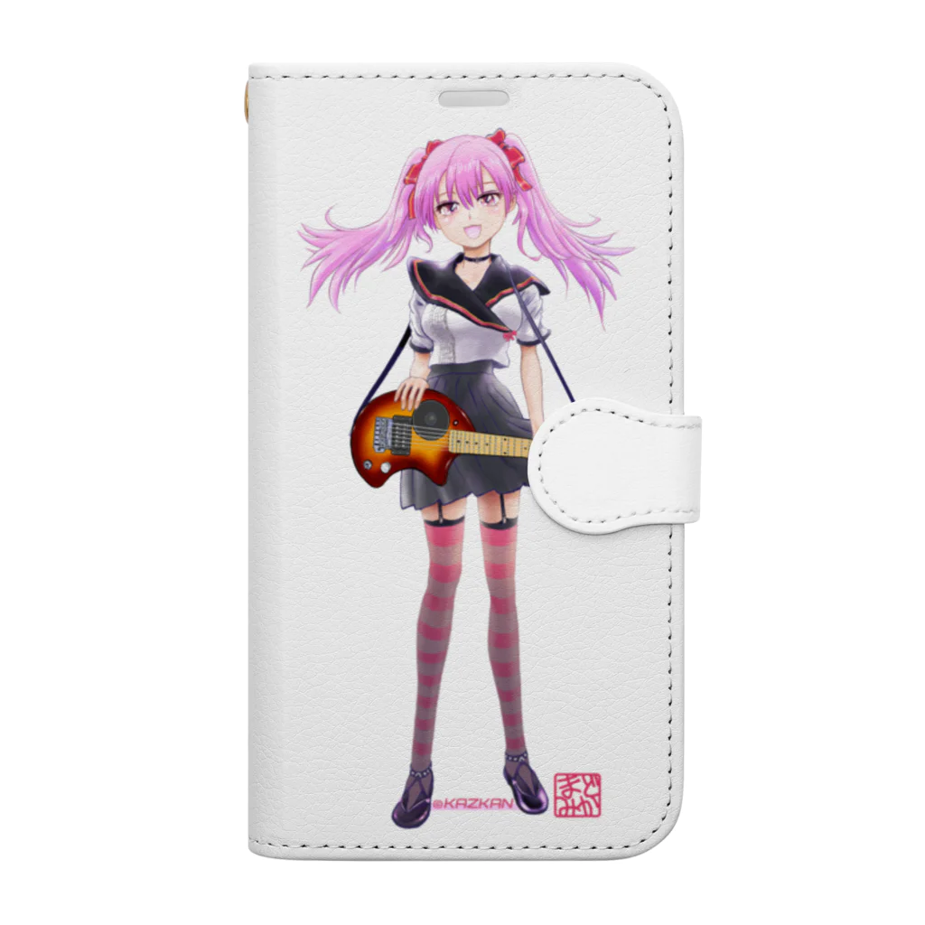 神塚ときお@オフィシャルショップ(SUZURI)のまど☆みかイラスト05(ギター) Book-Style Smartphone Case