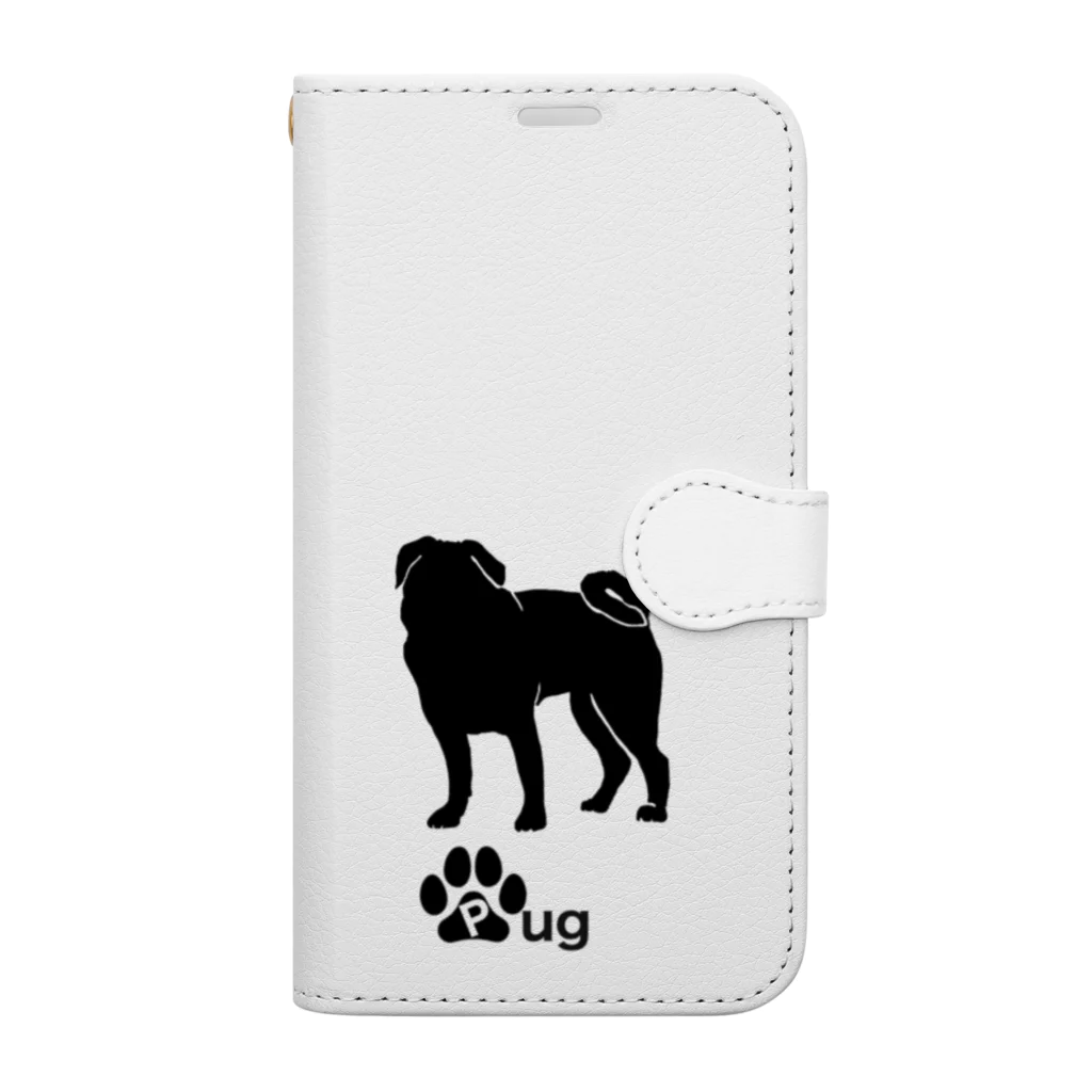 bow and arrow のパグ犬 Book-Style Smartphone Case