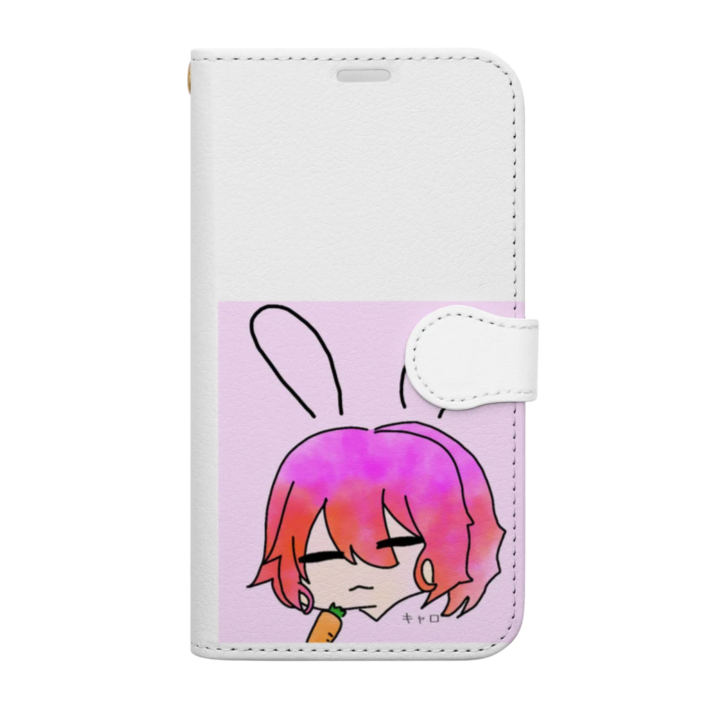 ̯キャロ🥕(*꒪⌓꒪)のキャロBy猫蛇作ピンク仕様 Book-Style Smartphone Case