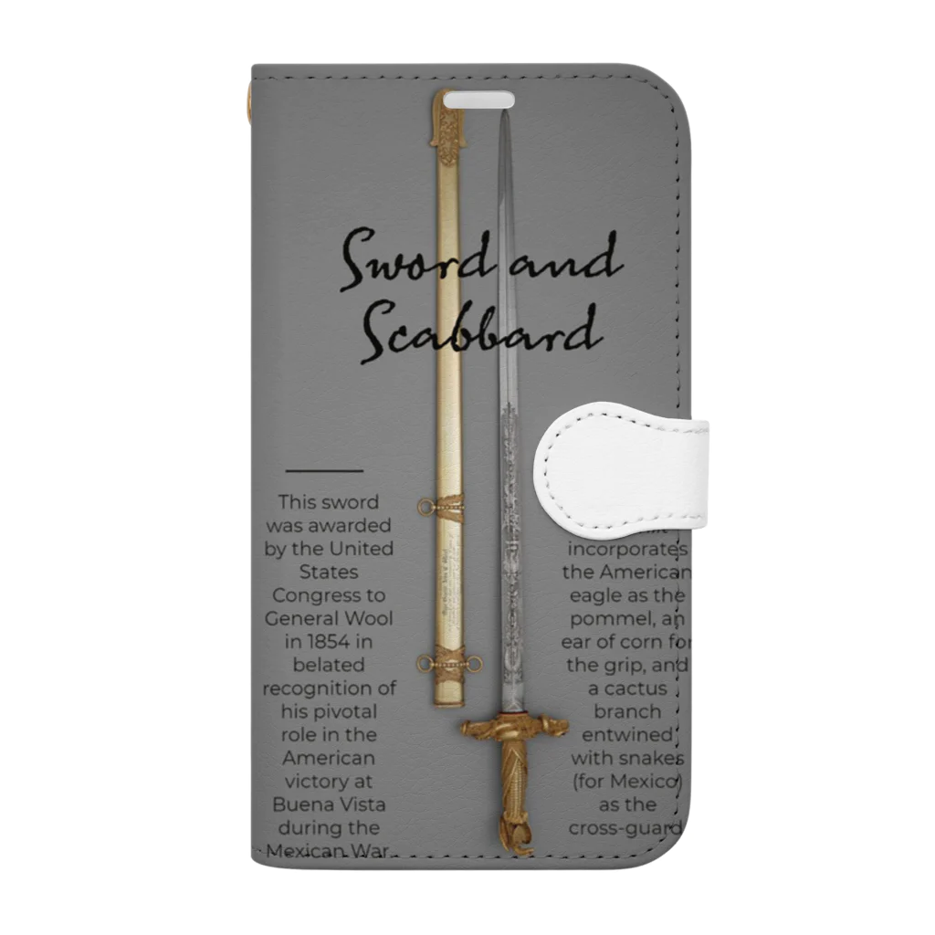 架空屋　好きな指の剣と鞘　Sword and Scabbard Book-Style Smartphone Case