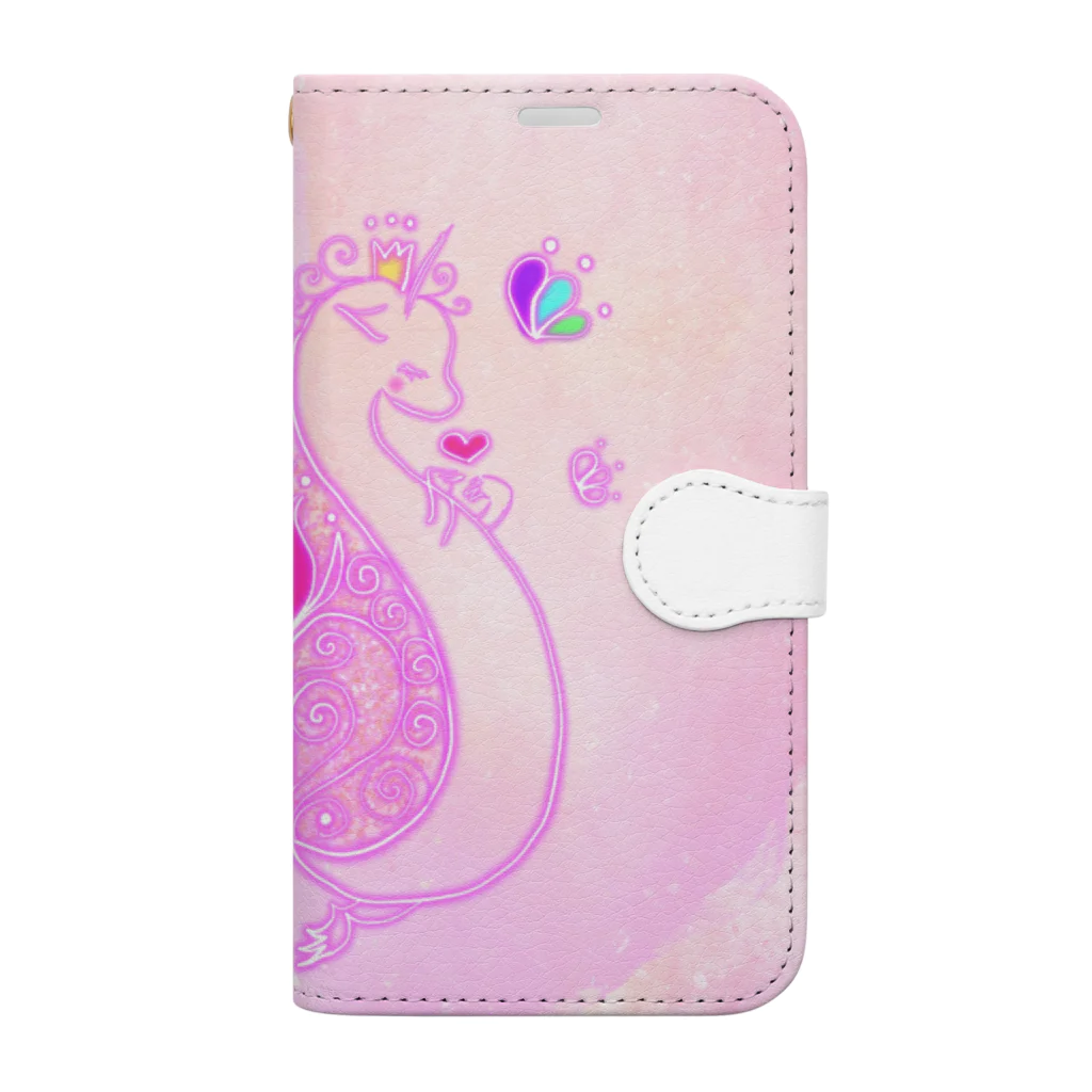 ちゃすみんwith Dragon&Angelのツイン龍Dragon pink Book-Style Smartphone Case