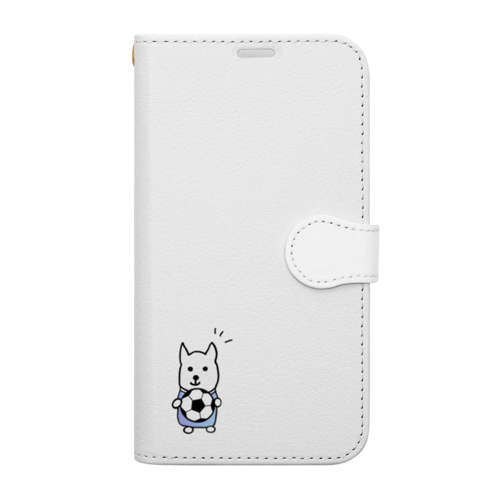 ひろねこさんの冒険*♡･゜のサッカー犬さん♪Part2（背景なし） Book-Style Smartphone Case