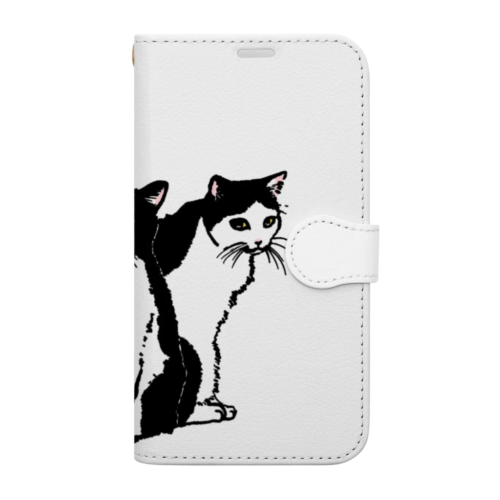 猫竹（nekotake)の箱に入りたい白黒猫たち Book-Style Smartphone Case