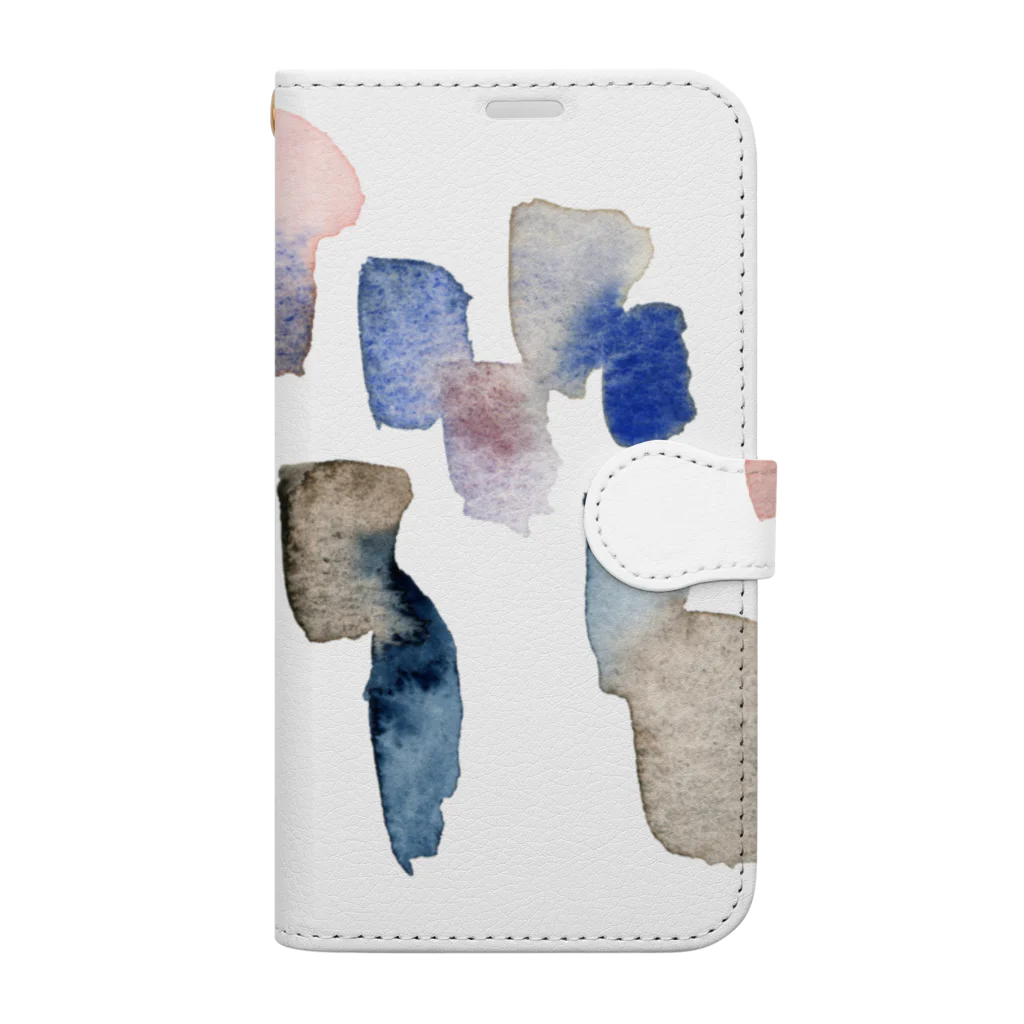 c5watercolorの水彩ペイント・くすみ系ニュアンスカラー Book-Style Smartphone Case