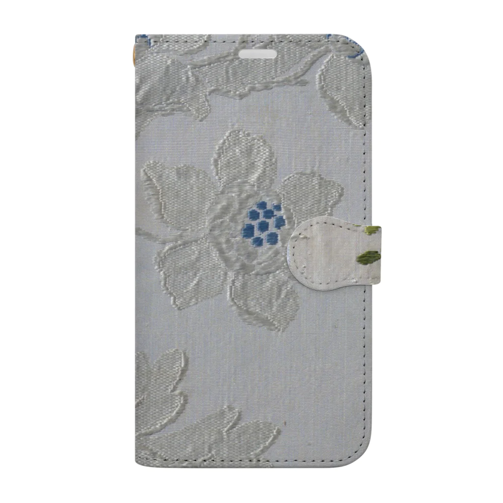 PALA's SHOP　cool、シュール、古風、和風、の花の刺しゅう模様 Book-Style Smartphone Case