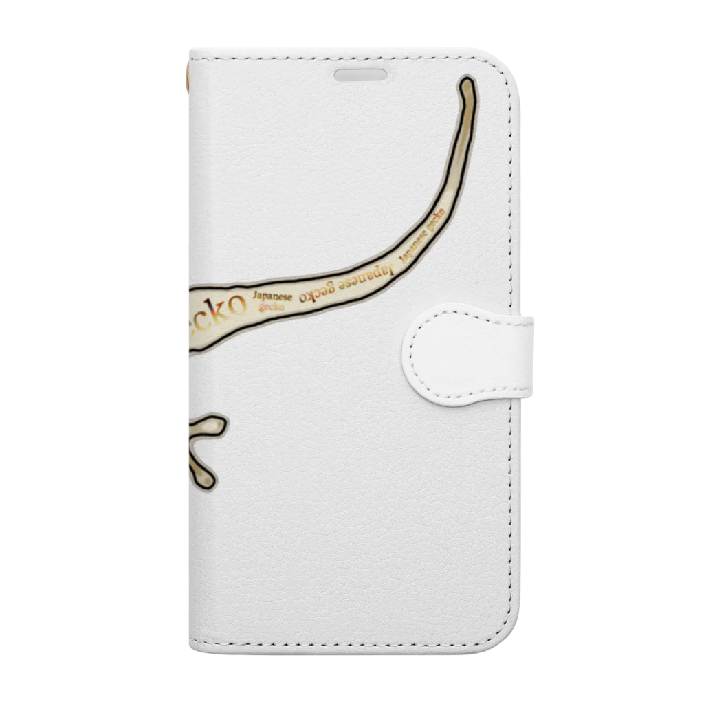 LalaHangeulのJapanese gecko(ニホンヤモリ)　英語デザイン Book-Style Smartphone Case