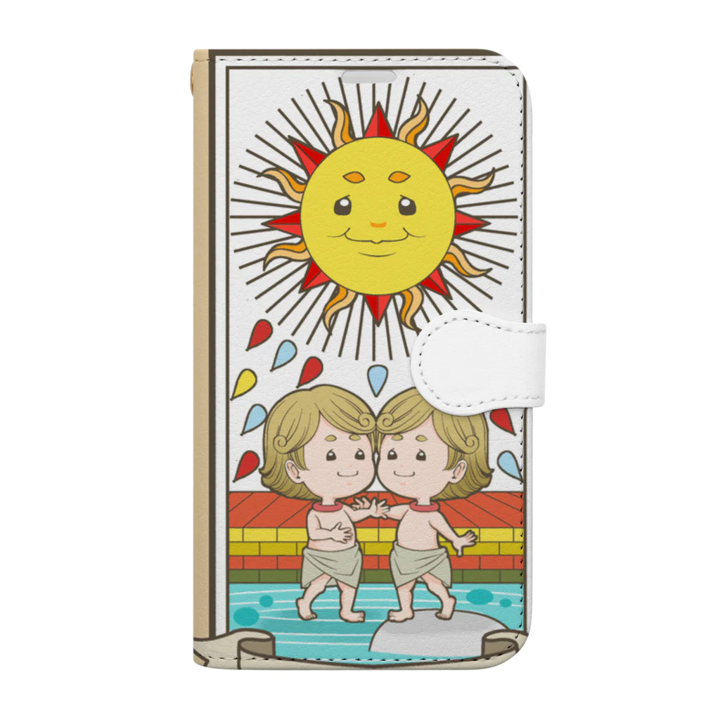 月神メイネのマルセイユ版　ちびキャラ太陽 Book-Style Smartphone Case