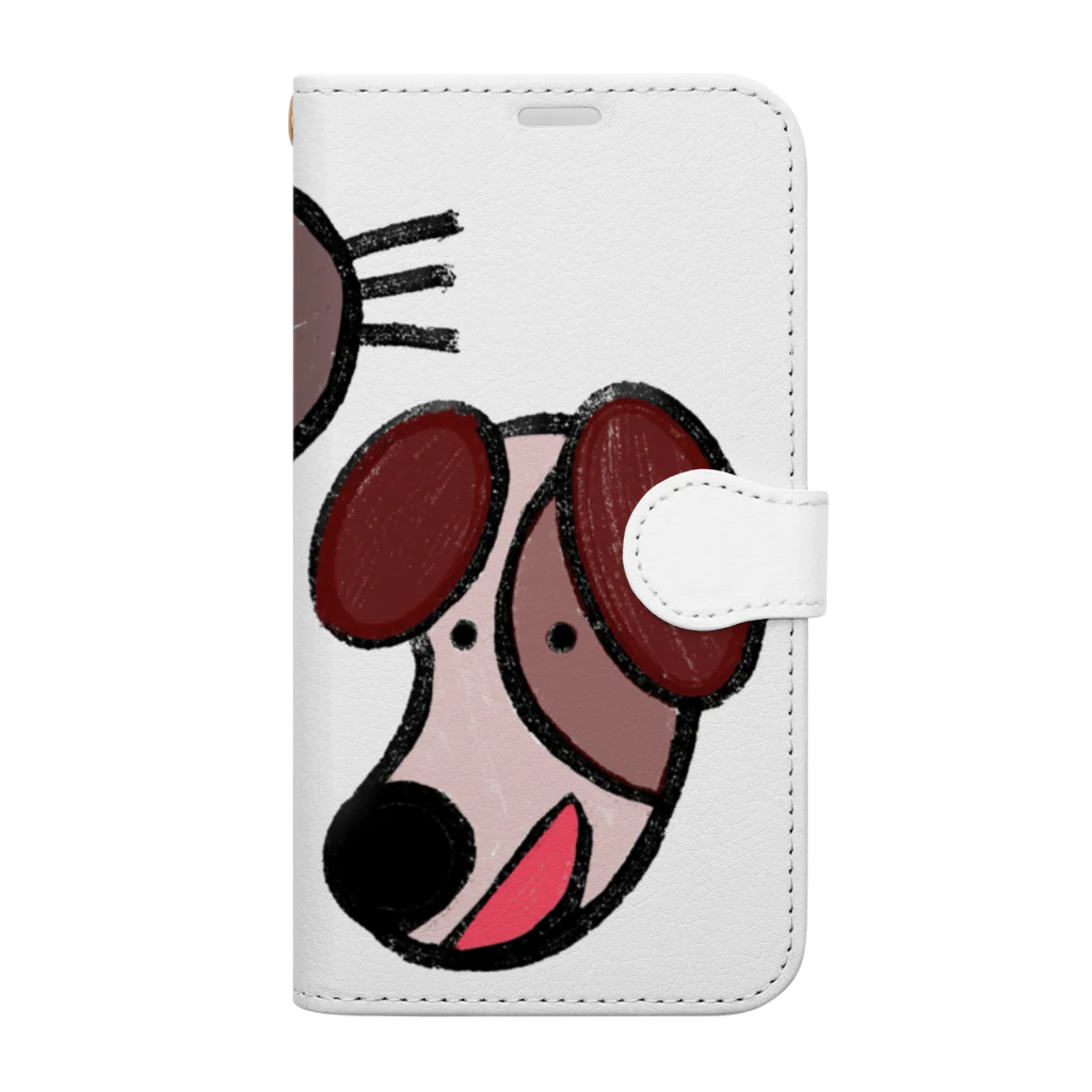 アヒルノコのマヤーとイングワァー（猫と犬） Book-Style Smartphone Case