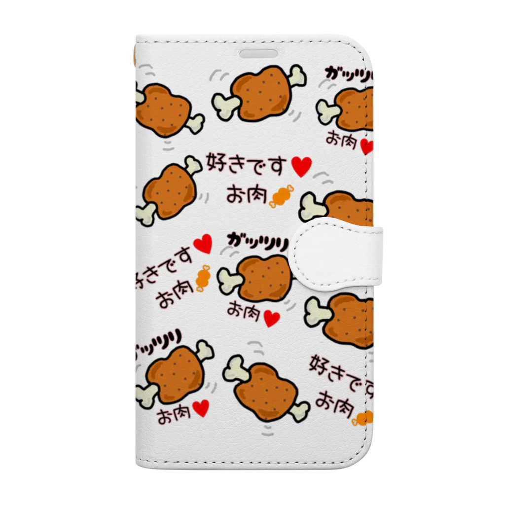 まみふるのお店の好きです♥お肉🍖 Book-Style Smartphone Case