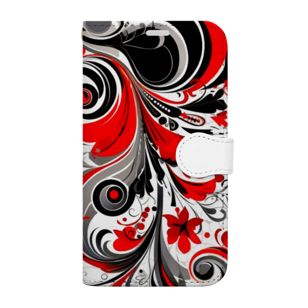 AliceDesignLab.のRed&Black Book-Style Smartphone Case