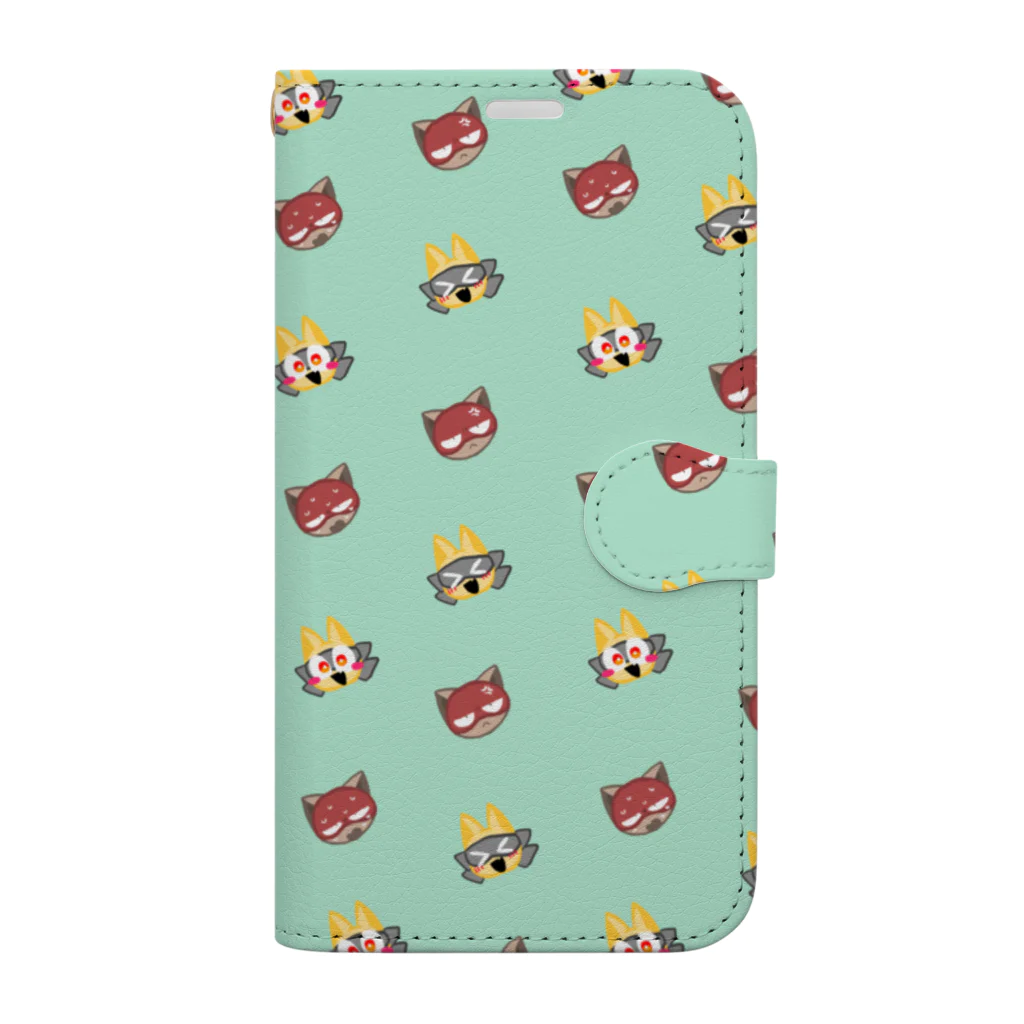 黒猫🐧のヒーローくんとヴィランくん　にこにこ！ Book-Style Smartphone Case