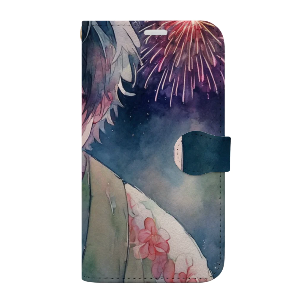 0w0の001_fireworks Book-Style Smartphone Case