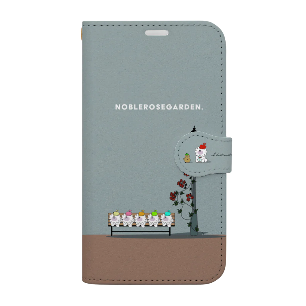 NOBLEROSEGRAFFITIのビション＆ローズストリート（シック） 手帳型スマホケース