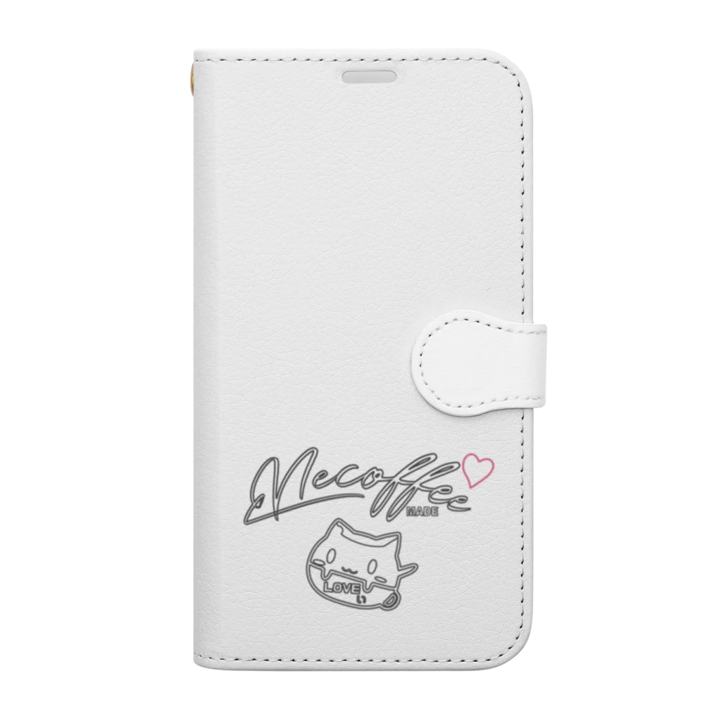 necoffeeのTシャツペット　ネコーヒーLOVEぃちゃん❤️ Book-Style Smartphone Case