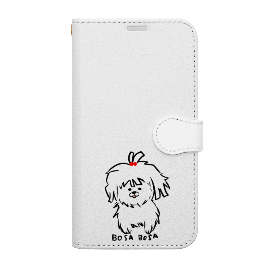 MoroQ factoryのボサボサ犬　「トリミングへ連れてって」 Book-Style Smartphone Case