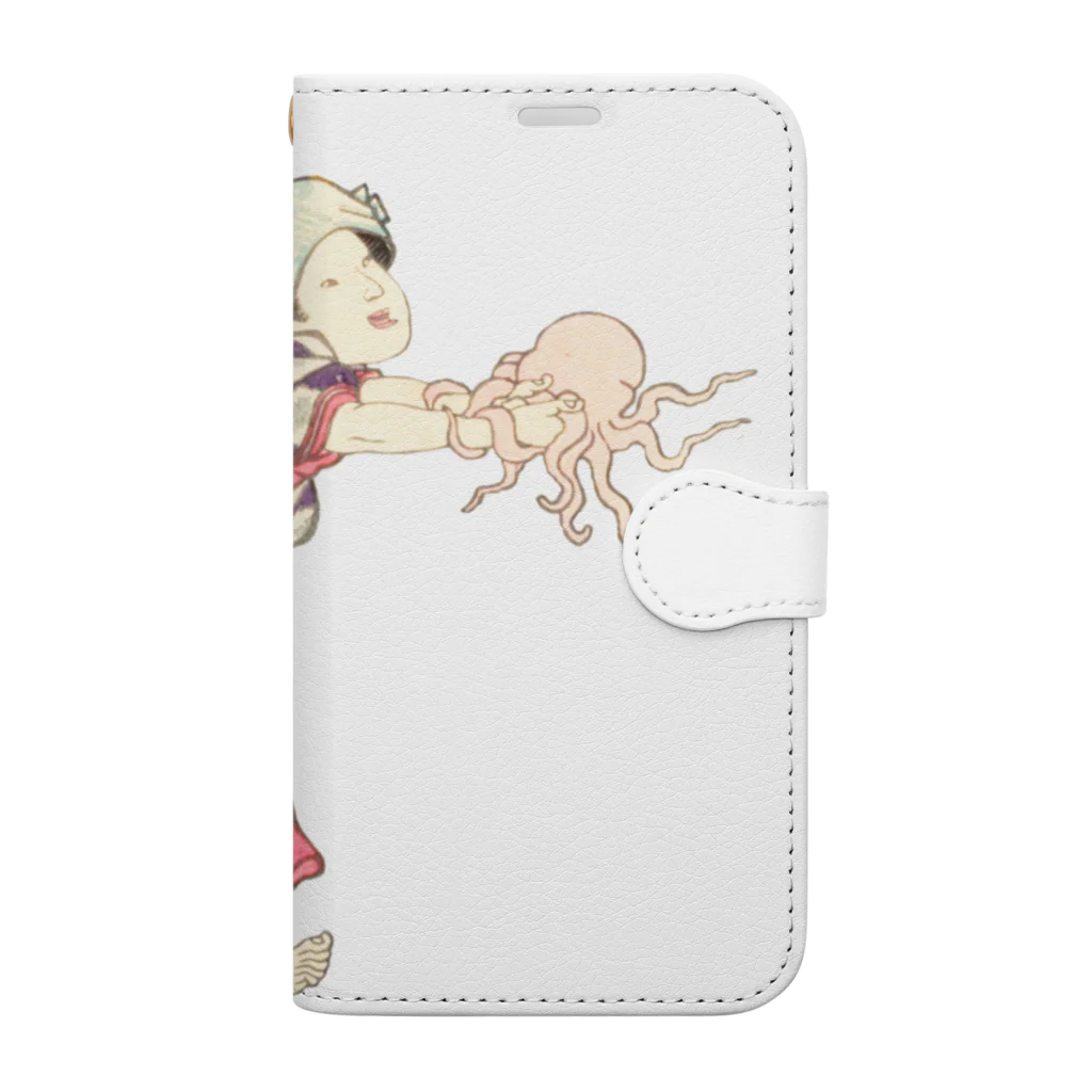 浮世絵ショップ のどぐろ　UKIYOE SHOP NODOGUROの  タコ　明石浦汐干狩図 / Akashiura clam digging 手帳型スマホケース