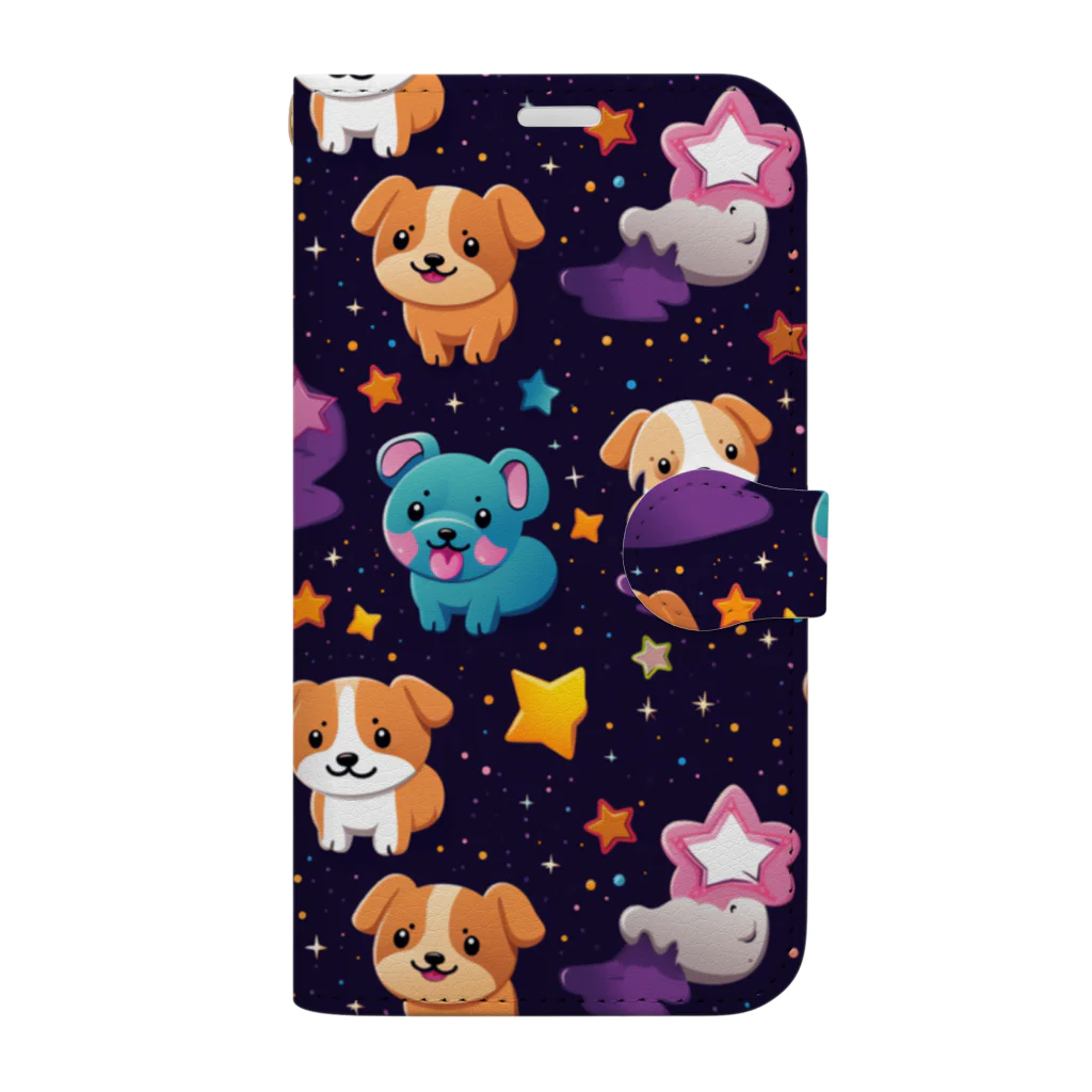 Vasetti_pressの可愛い犬の柄 Book-Style Smartphone Case