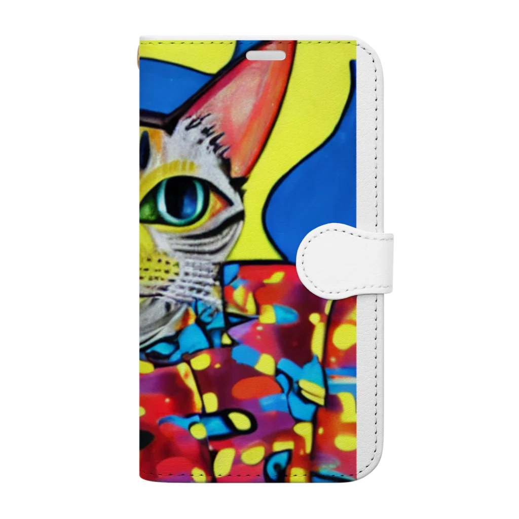 miehayashi1984のファンキーcat Book-Style Smartphone Case