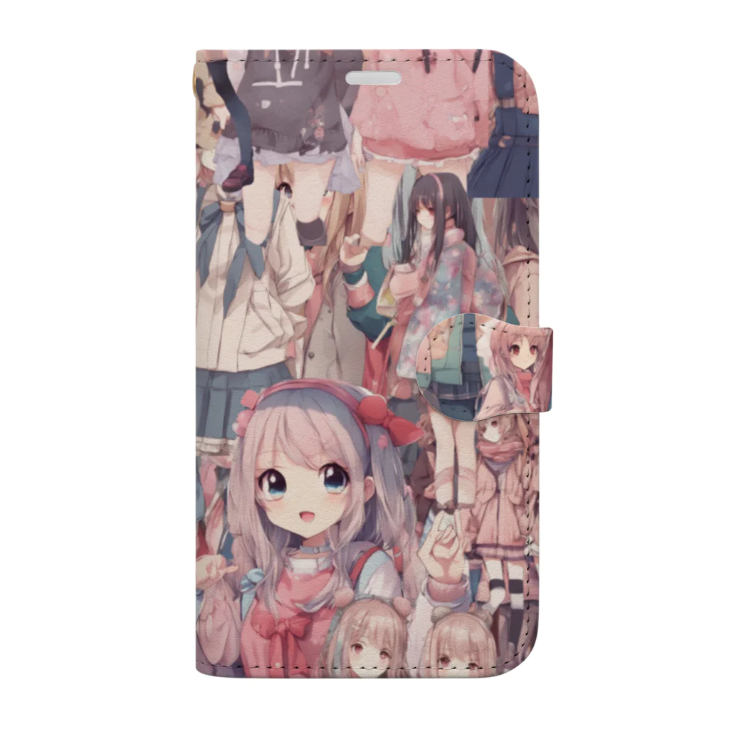 mcbling's roomのfluffy pink girls world Book-Style Smartphone Case