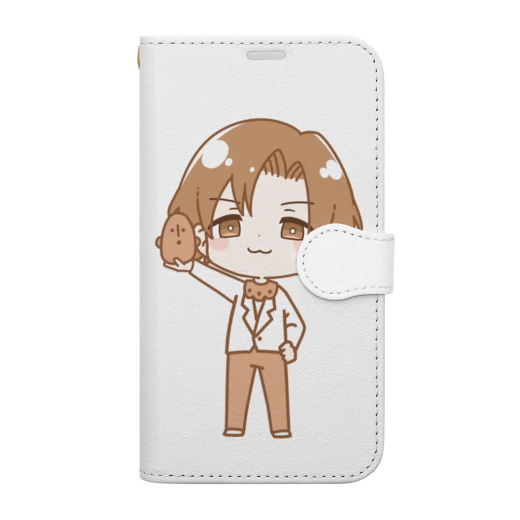 🌈彩-ｲﾛﾄﾞﾘ-🎨のミニキャラ土器くん 手帳型スマホケース