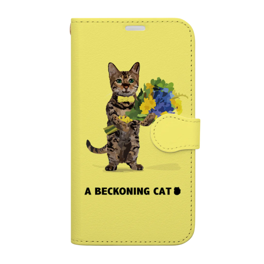 A BECKONING CATの愛をこめてはにゃ束ねこ Book-Style Smartphone Case