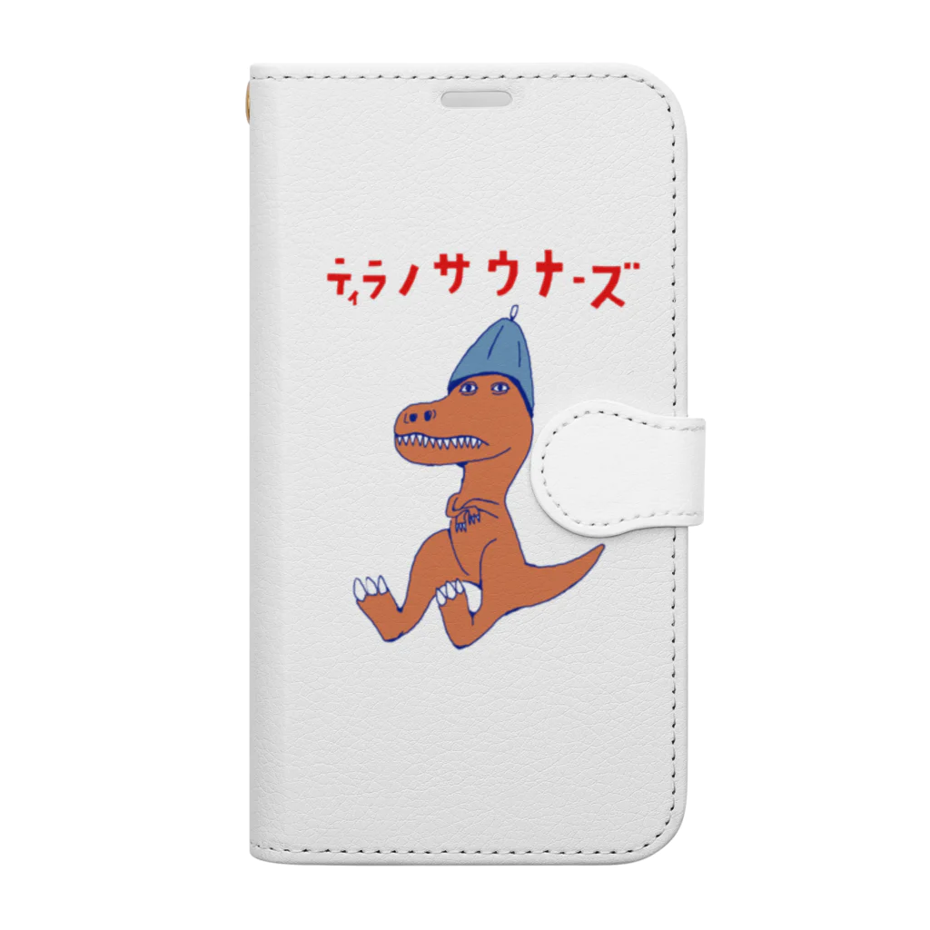 NIKORASU GOのサウナダジャレデザイン「ティラノサウナーズ」 Book-Style Smartphone Case