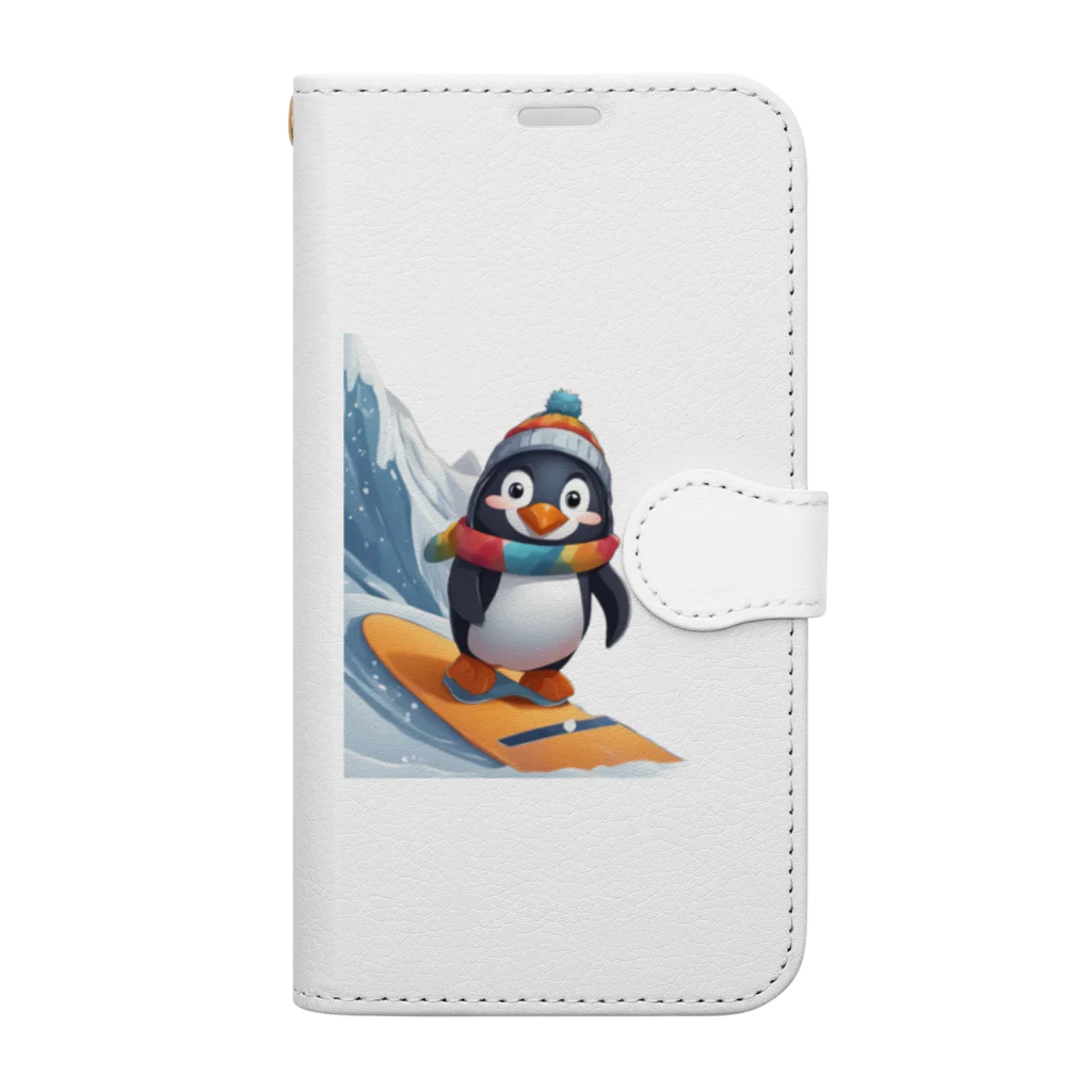 Gloriousのペンギンの冒険スノーボードパーティ Book-Style Smartphone Case