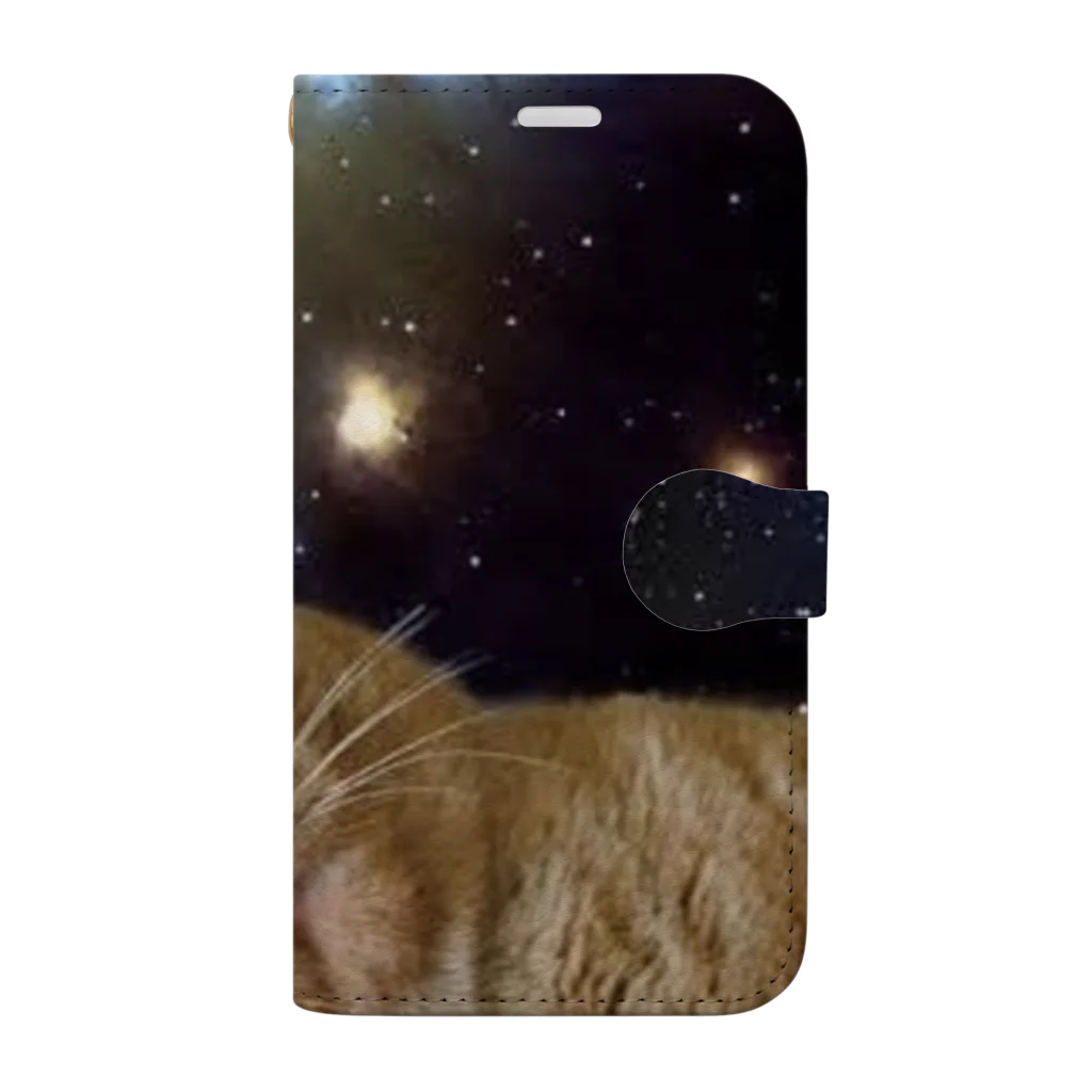 わたぬきの宇宙ねこ 手帳型スマホケース